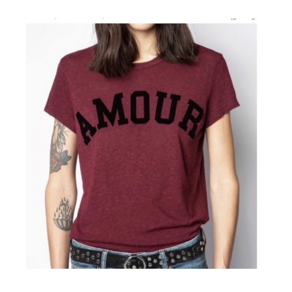 Zadig & Voltaire Walk Flock Amour Tee- XS,S,M,L - Picture 1 of 8
